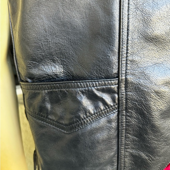 Vintage Hecho En Mexico Genuine Leather Lace Side Vest - Picture 7 of 10